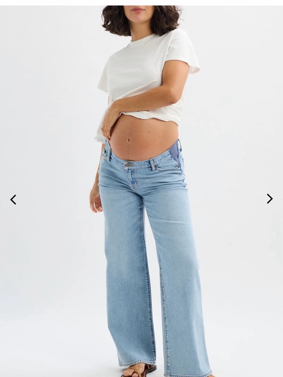 Hatch Denim - Hatch Light Blue Wide-Leg Maternity Jeans
